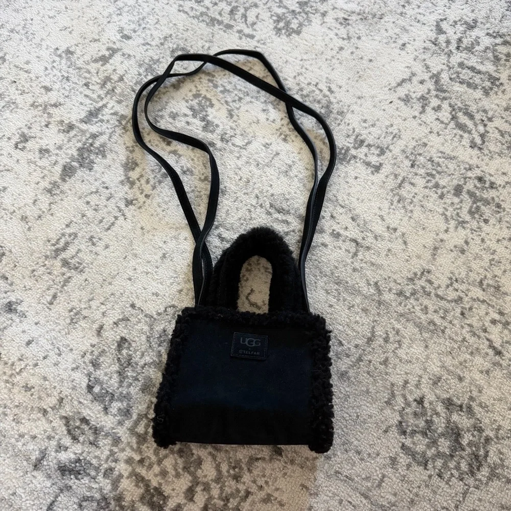 TELFAR X UGG Small Shopper Bag Suede Shearling Black